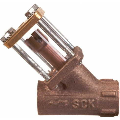Стекло смотровое боросиликатное с обратным клапаном в бронзовом корпусе ADCA SCK Ру10 Ду1/2 (PN10 DN15 )