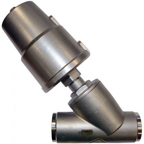 Клапан пневматический из нержавеющей стали под сварку АСТА-Р12-065-82,6O-M-16-04-200-C/ПП90 (НЗ) Ру16 Ду65 ( PN16 DN65 )