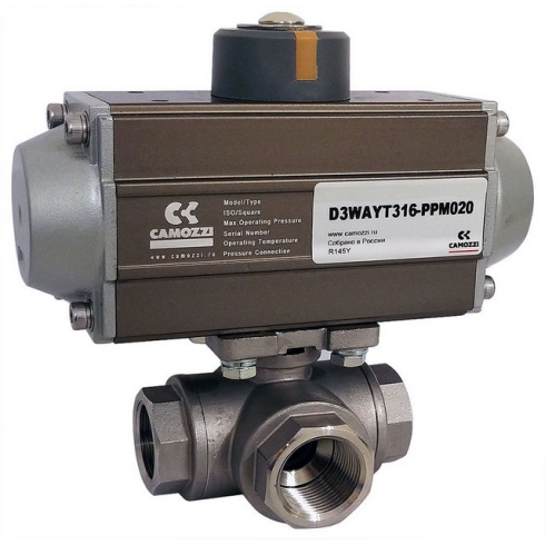 Кран шаровой Camozzi D3WAYL316-PPM065