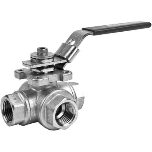 Кран шаровой 3-ходовой Camozzi 3WAYT-316-PP-032-24VDC