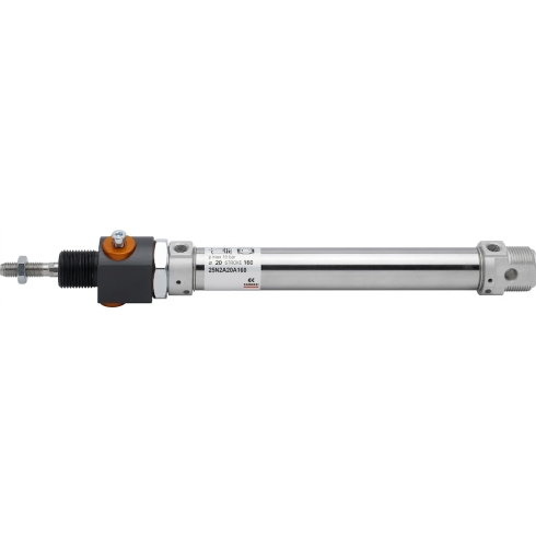 Круглый пневмоцилиндр со стопором штока Camozzi 24N1A20RL025