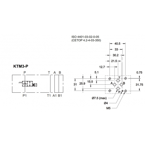 Плита стальная для клапана КТ08 в канале Р DUPLOMATIC MS S.p.a. KTM3-P/10N
