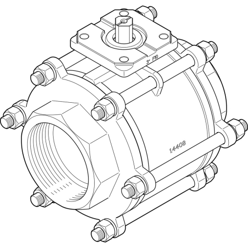 Шаровой кран Festo VZBA-4&amp;rdquo;-GG-63-T-22-F10-V4V4T Ру63 Ду100 (PN63 DN100)