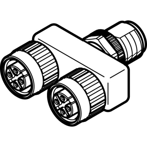 Тройник с цанговым зажимом Festo NEDU-M12D4-M12T4-IS