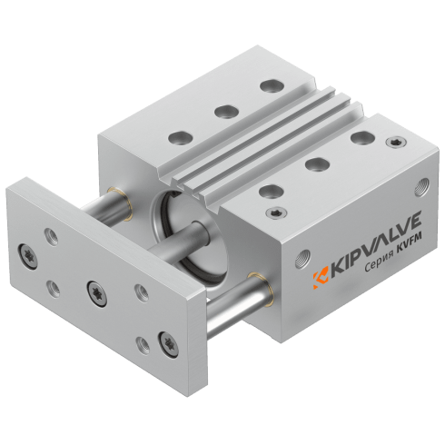 Пневмоцилиндр с направляющими KIPVALVE KVFM-25-30-DA-P-GF