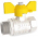 Кран шаровой латунный резьбовой для газа LD Pride 47.25..GAS Ру40 Ду25 (PN40 DN25) бабочка, муфта-штуцер