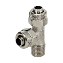 Тройник T-образный с нар. резьбой угловой с накидной гайкой R1/8-6/4 мм Metalwork C8 6/4 1/8 2308001