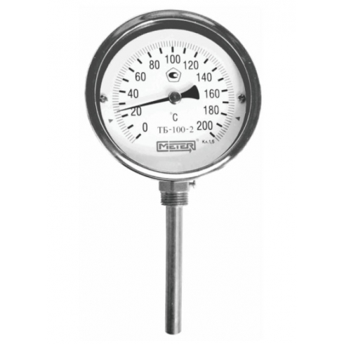 Термометр биметаллический общетехнический радиальный МЕТЕР ТБ-2-100-0...160-100-1,5-1