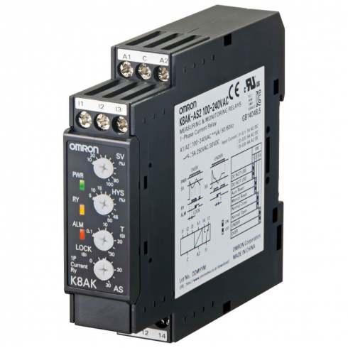 Реле контроля Omron K8AK-AS1 100-240VAC