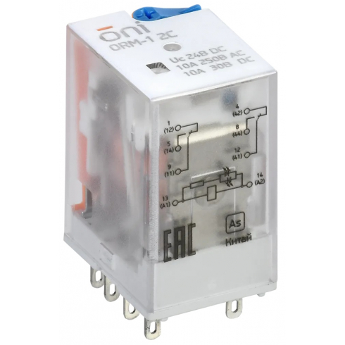 Реле интерфейсное ONI ORM-1-2C-DC24V-L-B