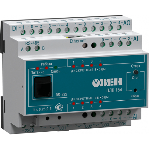 Контроллер для малых систем автоматизации ОВЕН ПЛК154-220.У-М