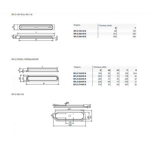 Плоская вакуумная присоска Schmalz SPLO-370X80-NBR-G1/2-IG