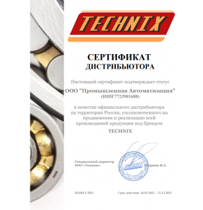 Сертификат TECHNIX 2021