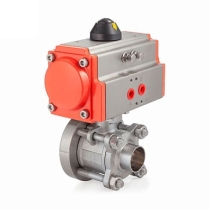 Донный клапан шаровый под приварку с пневмоприводом TITAN LOCK нерж.304 DN65, TLBBV65WD-P