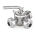 Кран пробковый трехходовой TITAN LOCK нерж 304, тип T, DN25, TL3CV25T-S