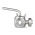 Кран пробковый трехходовой TITAN LOCK нерж 304, тип L, DN25, TL3CV25L-S