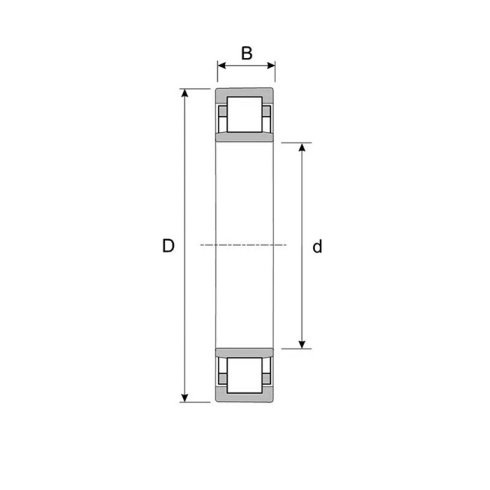 Подшипник роликовый ISKRA NJ212 ECP/C3