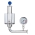 Шпунт-аппарат с манометром (левый) TITAN LOCK, до 2,2 бар, под Clamp DN32 нерж. 304 TL32TGMLPG-CL