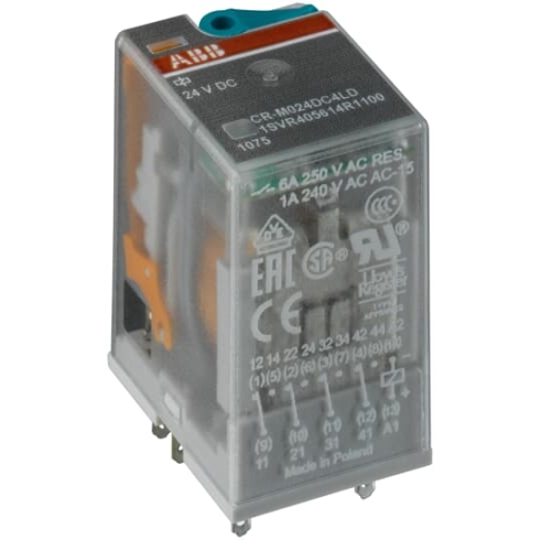 Реле CR-M024DC4 24B DC 4ПК (6A) ABB 1SVR405613R1000