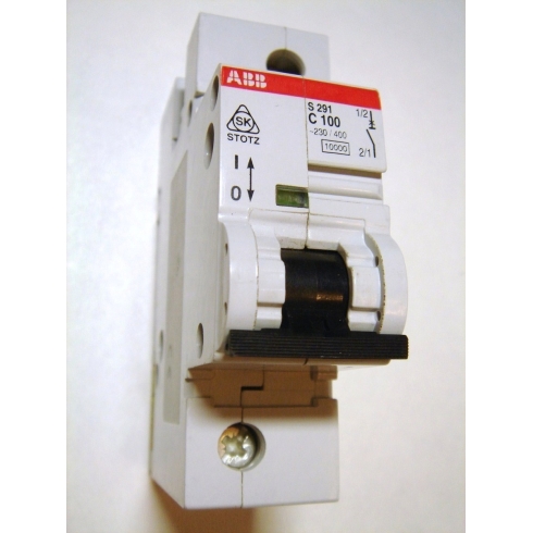 Термомагнитный однополюсный автомат на 100A 10kA S291 C100 ABB GHS2912001R0824