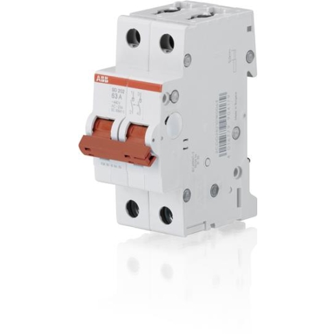 Рубильник 2п SD202/63 рычаг красный ABB 2CDD282101R0063