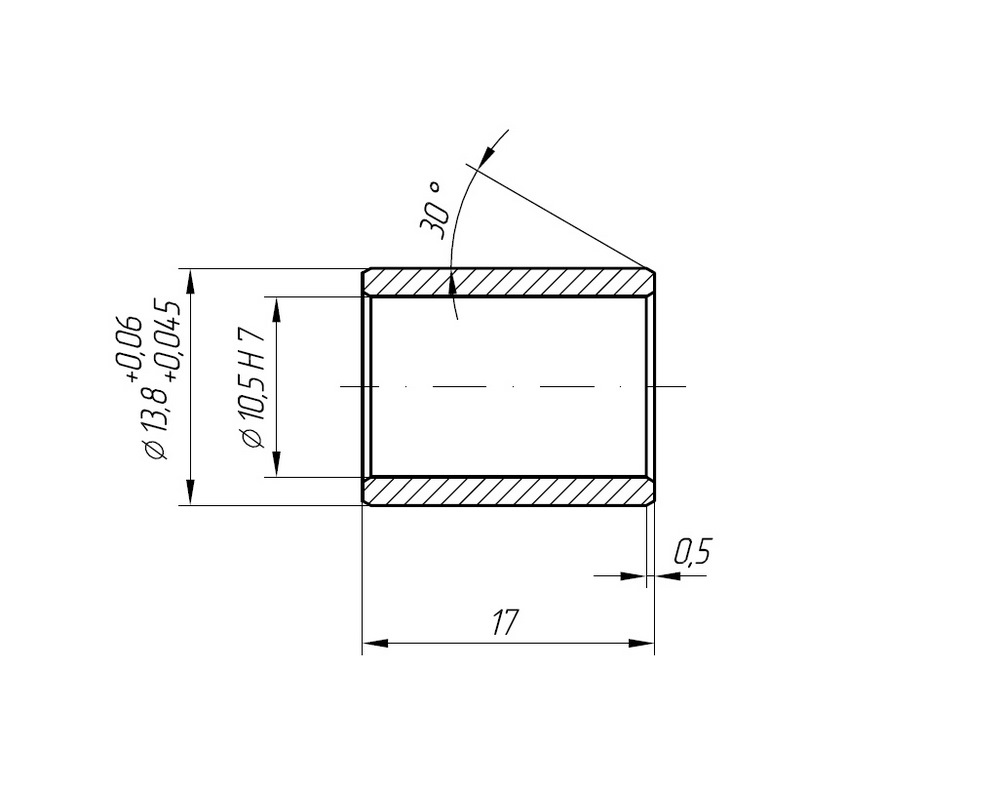 Бронзовая втулка чертеж