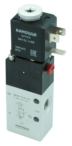 Распределитель с электромагнитным управлением Camozzi 3N38L-015-02