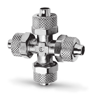Фитинг крестообразный с накидной гайкой Camozzi 1600 15/12,5