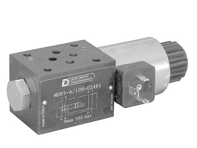 Клапан отсечной электромагнитный DUPLOMATIC MS S.p.a. MDF3-F3B/10N-D24K1, 24 В, модульного исполнения