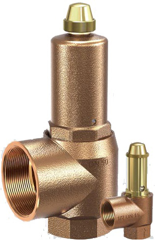 Клапан предохранительный мембранный бронзовый резьбовой Goetze 651-mHNK-Ду32-f/f-32/40-EPDM (DN32)