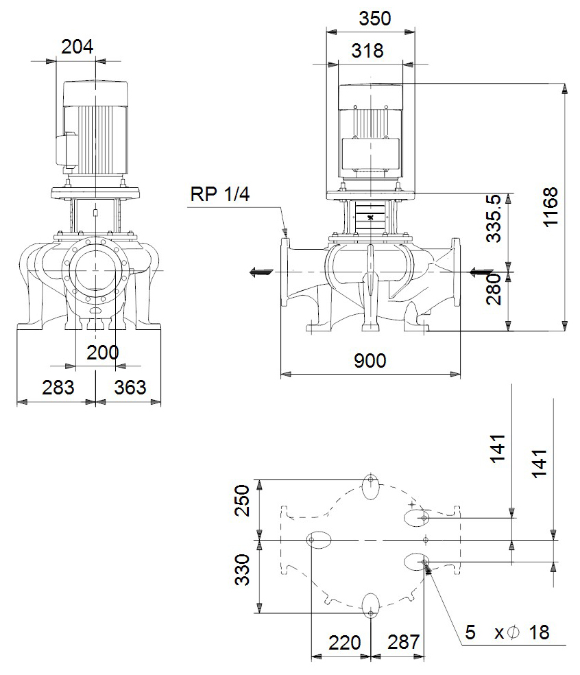 Центробежный насос 15 квт Grundfos TP 200-150/4 A-F-A-BAQE-OX3 95045996