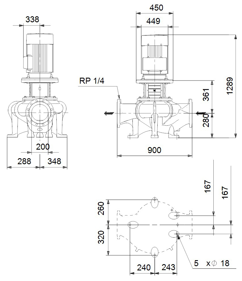 Центробежный насос Grundfos TP 200-290/4 A-F-A-BQQE-SX3 97927155