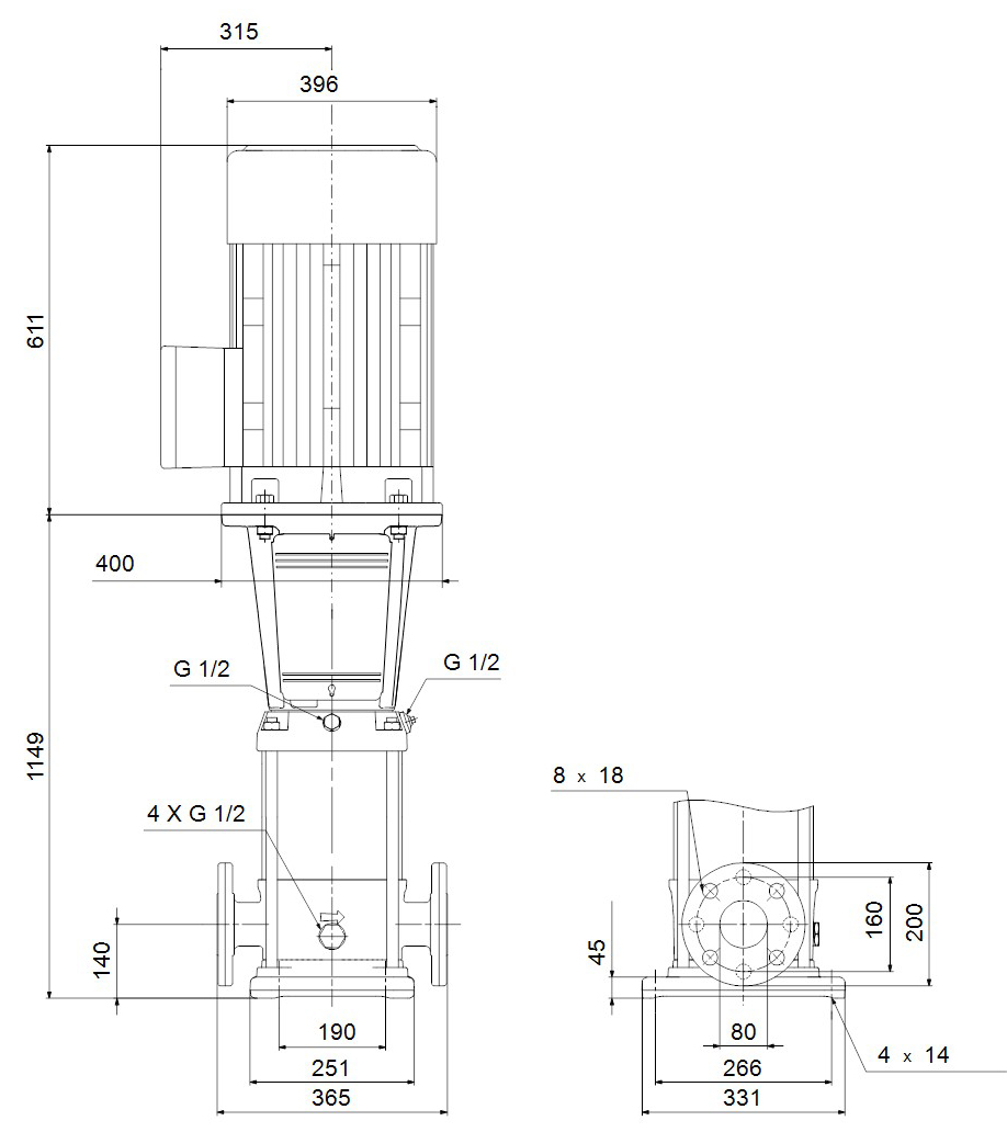 Многоступенчатый вертикальный насос Grundfos Crn 45 7 A F A E Hqqe 96123129 купить в интернет 5862