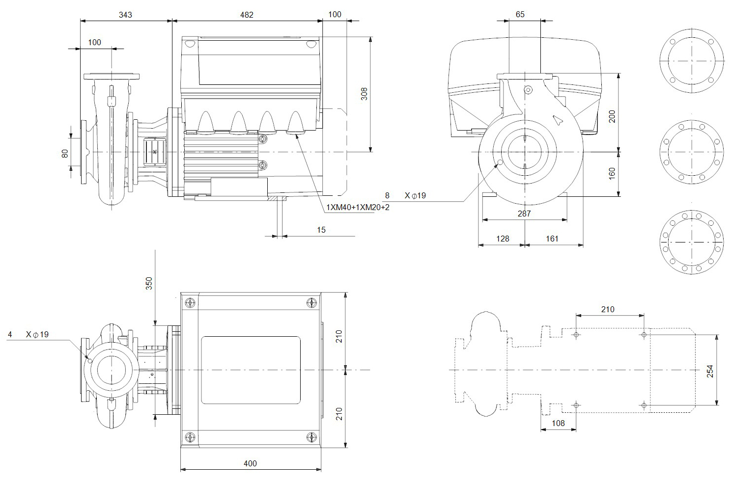 Консольно-моноблочный насос 15 квт Grundfos NBE 65-160/173 AF2ABQQE ...