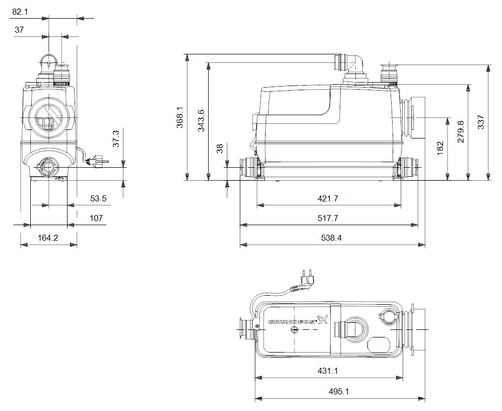 Канализационная насосная установка Grundfos SOLOLIFT2 CWC-3