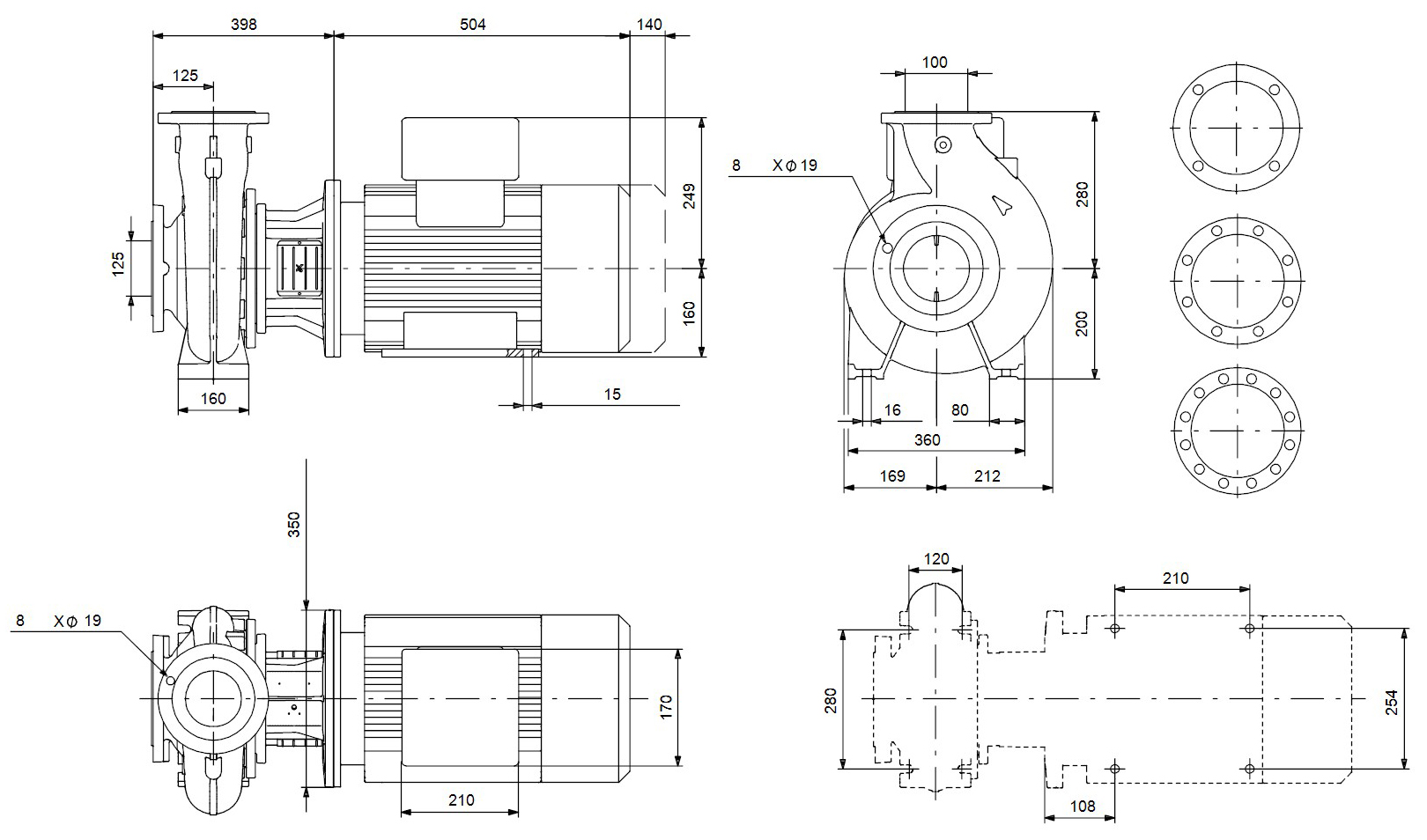 Консольно-моноблочный насос 11 квт Grundfos NB 100-200/219 AF2ABQQE ...