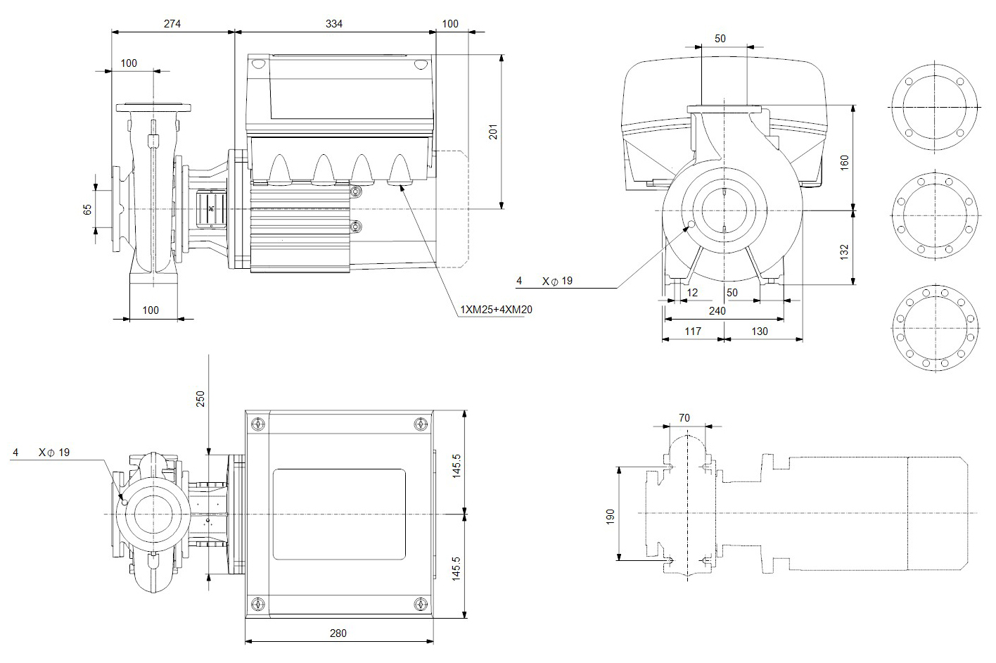 Консольно-моноблочный насос Grundfos NBE 50-125/111 AF2ABAQE 99099846 ...