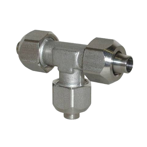 Тройник T-образный с накидной гайкой 10/8 мм, нержавеющий Metalwork XC9 Ø10/8 2309003X
