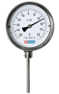 Термометр биметаллический МЕТЕР ТБ-4-63-0...160-160-2,5-1