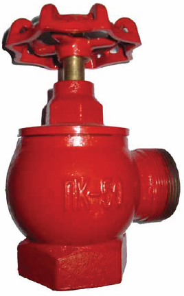 Вентиль запорный чугунный пожарный угловой КПК-2 Ду65 Ру16 (DN65 PN16)