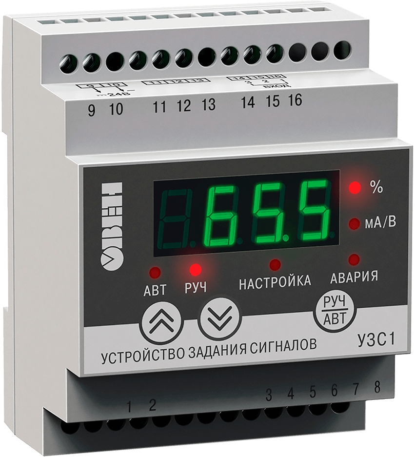 Цифровой задатчик сигналов 4…20 мА и 0…10 В ОВЕН УЗС1-Д.У купить в ...