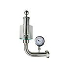 Шпунт-аппарат с манометром (левый) TITAN LOCK, до 2,2 бар, резьба, DN32 нерж. 304 TL32TGMLPG-THR