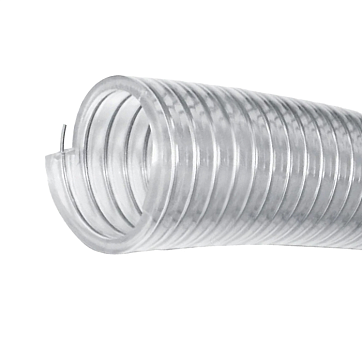 Пищевой нап.-всас. ПВХ рукав, армированный стальной спиралью 