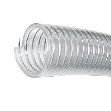 Пищевой нап.-всас. ПВХ рукав, армированный стальной спиралью 