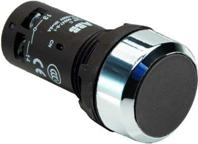 Кнопка CP1-30B-10 без фиксации 1HO черная ABB 1SFA619100R3016