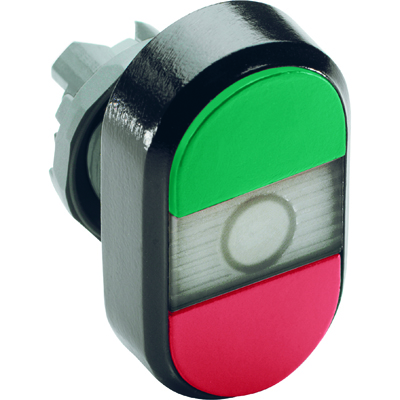 Кнопка двойная MPD1-11C START/STOP прозрачная линза без текста ABB 1SFA611130R1108
